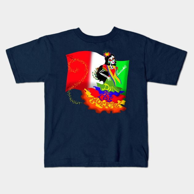 Day of the dead Kids T-Shirt by wolfmanjaq